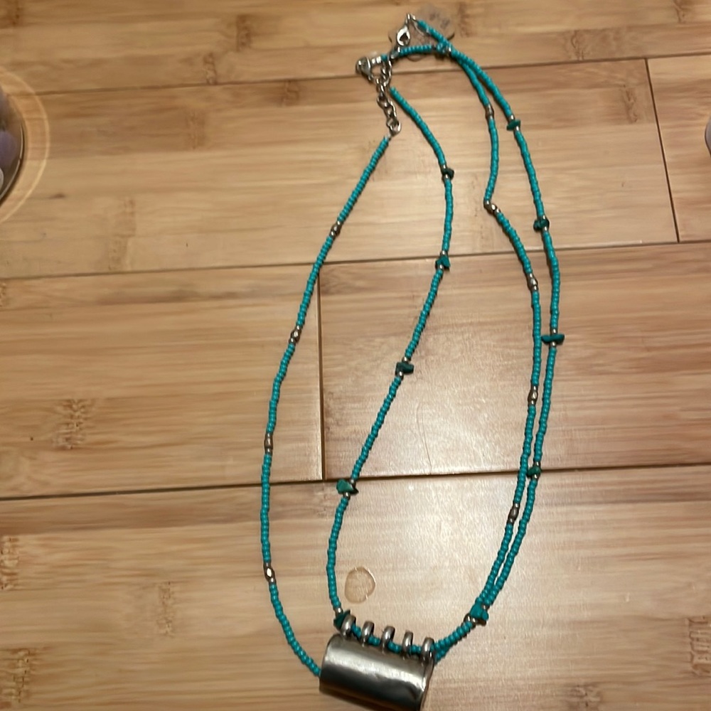 Really unique antique SS and turquoise necklace